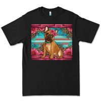 Black french bulldog floral Premium Tee - Artiststas