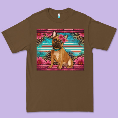 French Bulldog Floral Premium Tee Designed By Artiststas