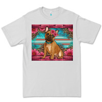 Dove Grey french bulldog floral Premium Tee - Artiststas