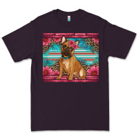 Plum french bulldog floral Premium Tee - Artiststas