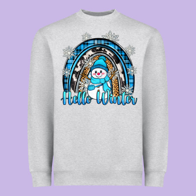 Heavyweight Sweatshirt hello winter rainbow