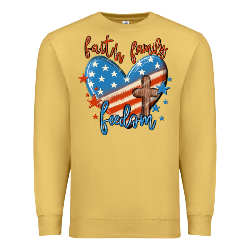 Faith Family Freedom Premium Sweatshirt by MaliasSmallBusiness | Teevron
