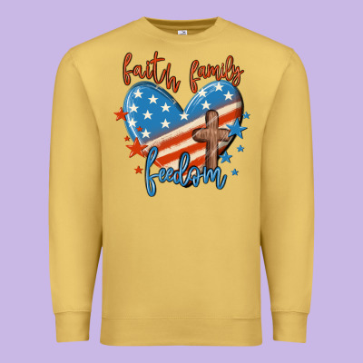 Faith Family Freedom Premium Sweatshirt Designed By Maliassmallbusiness