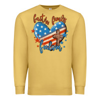 Antique Gold faith family freedom Premium Sweatshirt - MaliasSmallBusiness