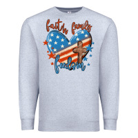 Heather Grey faith family freedom Premium Sweatshirt - MaliasSmallBusiness