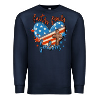 Navy faith family freedom Premium Sweatshirt - MaliasSmallBusiness