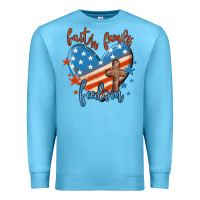 Ocean Blue faith family freedom Premium Sweatshirt - MaliasSmallBusiness