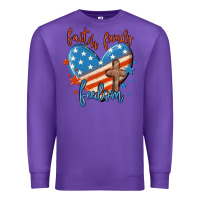 Purple faith family freedom Premium Sweatshirt - MaliasSmallBusiness