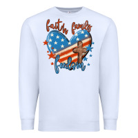 White faith family freedom Premium Sweatshirt - MaliasSmallBusiness