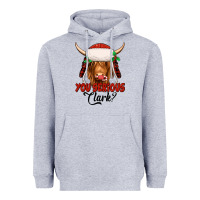 Heather Grey you serious clark highland cow Heavyweight Hoodie - Jasminsmagicworld