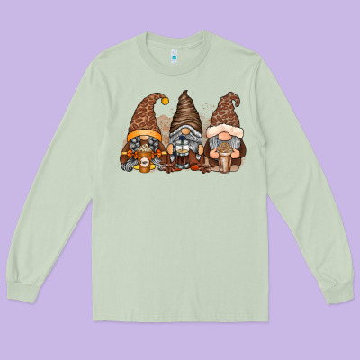 Coffee Gnomes Long Sleeve Tee Designed By Racoondesign