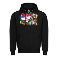 Black western leopard  dominican republic  hearts Zipper Hoodie - AdoDesignShop