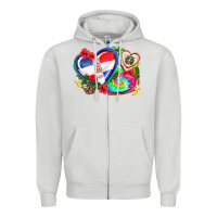 Dove Grey western leopard  dominican republic  hearts Zipper Hoodie - AdoDesignShop