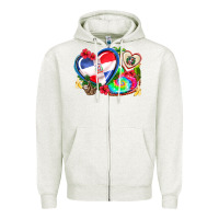 Oatmeal Heather western leopard  dominican republic  hearts Zipper Hoodie - AdoDesignShop