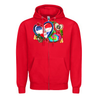 Red western leopard  dominican republic  hearts Zipper Hoodie - AdoDesignShop