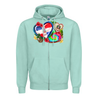 Seafoam western leopard  dominican republic  hearts Zipper Hoodie - AdoDesignShop
