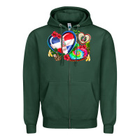 Sports Green western leopard  dominican republic  hearts Zipper Hoodie - AdoDesignShop