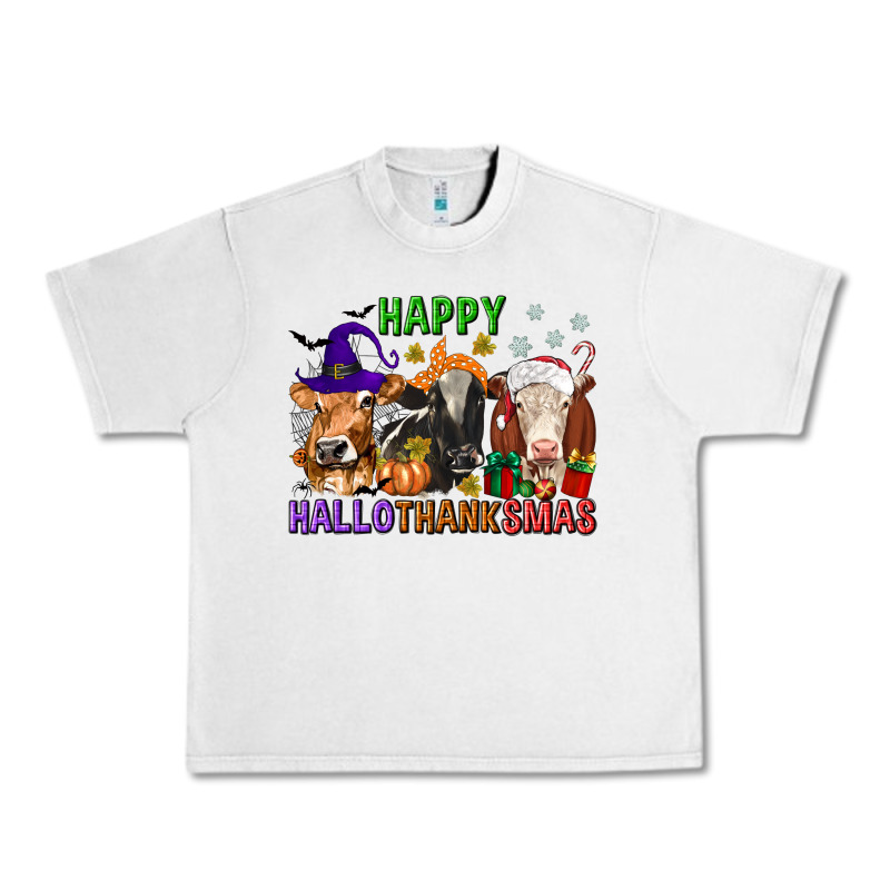 Happy Hallothanksmas With Cow Urban Heavy Tee by texasbilliewilder | Teevron