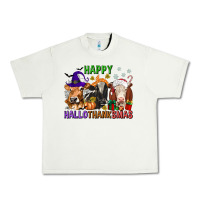 Pistachio happy hallothanksmas with cow Urban Heavy Tee - texasbilliewilder