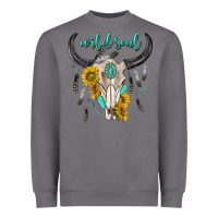 Storm wild soul boho bull skull Heavyweight Sweatshirt - texasbilliewilder