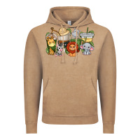 Vintage Coffee cute baby safari animals coffee cups Vintage Hoodie - texasbilliewilder