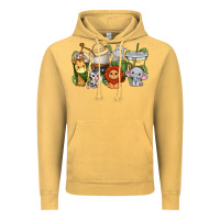 Vintage Mustard cute baby safari animals coffee cups Vintage Hoodie - texasbilliewilder
