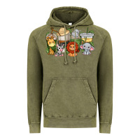 Vintage Olive cute baby safari animals coffee cups Vintage Hoodie - texasbilliewilder