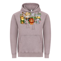 Vintage Zinc cute baby safari animals coffee cups Vintage Hoodie - texasbilliewilder