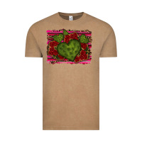 Vintage Coffee Valentine Cactus Heart with Roses Vintage Tee - RanaPortraitStore