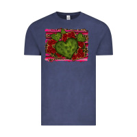 Vintage Denim Valentine Cactus Heart with Roses Vintage Tee - RanaPortraitStore
