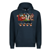 Navy love christmas Premium Hoodie - MaliasSmallBusiness
