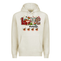 Oatmeal Heather love christmas Premium Hoodie - MaliasSmallBusiness