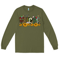 Army Green christmas nurse sunflower Long Sleeve Tee - FaDigitalArtStudio