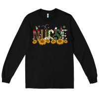 Black christmas nurse sunflower Long Sleeve Tee - FaDigitalArtStudio
