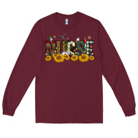 Burgundy christmas nurse sunflower Long Sleeve Tee - FaDigitalArtStudio