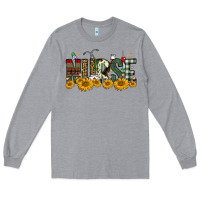 Heather Grey christmas nurse sunflower Long Sleeve Tee - FaDigitalArtStudio