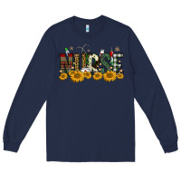 Navy christmas nurse sunflower Long Sleeve Tee - FaDigitalArtStudio