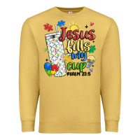 Antique Gold autism jesus fills my cup Premium Sweatshirt - MaliasSmallBusiness