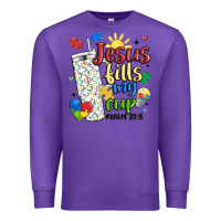 Purple autism jesus fills my cup Premium Sweatshirt - MaliasSmallBusiness