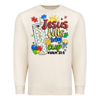 Sandshell autism jesus fills my cup Premium Sweatshirt - MaliasSmallBusiness
