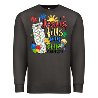Smoke autism jesus fills my cup Premium Sweatshirt - MaliasSmallBusiness