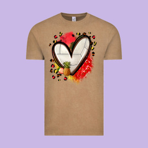Fruits And Volleyball Heart Vintage Tee Designed By Zillion Design Studio