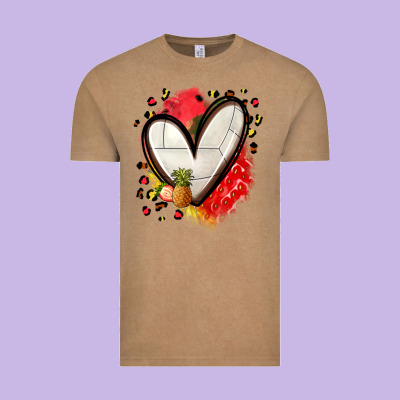 Fruits And Volleyball Heart Vintage Tee Designed By Zillion Design Studio
