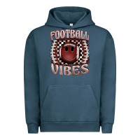 Pigment Midnight Navy football vibes smiley face Urban Hoodie - BarkalooDesign