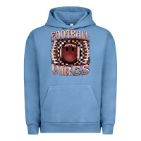 Pigment Pebble Blue football vibes smiley face Urban Hoodie - BarkalooDesign
