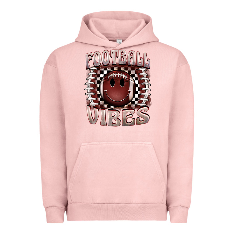 Football Vibes Smiley Face Urban Hoodie by BarkalooDesign | Teevron