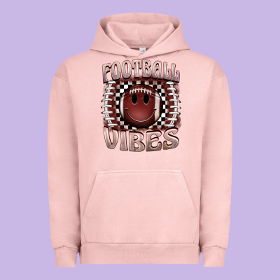 Football Vibes Smiley Face Urban Hoodie Designed By Barkaloodesign