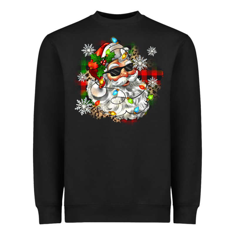 Santa With Sunglasses Christmas Heavyweight Sweatshirt by Zillion Design Studio | Teevron