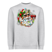 Heather Grey santa with sunglasses christmas Heavyweight Sweatshirt - Zillion Design Studio