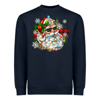 Navy santa with sunglasses christmas Heavyweight Sweatshirt - Zillion Design Studio
